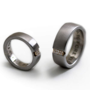 Two Tone Wedding Rings with Diamonds