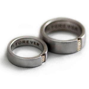 Two Tone Wedding Rings with Diamonds