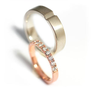Two Tone Rose Gold Promise Rings