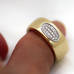 Wide Band Diamond Commitment Ring