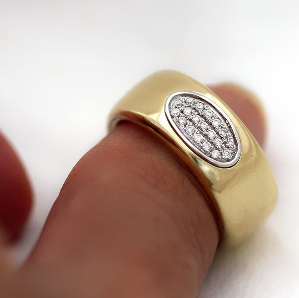 Wide Band Diamond Commitment Ring