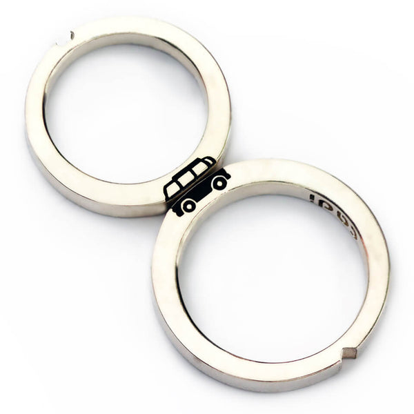 van life couples and partners ring set gift with a rv van and a heart shape connected 