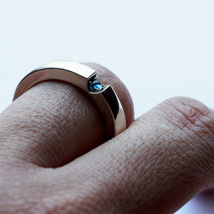 Ruby Sapphire Hidden Heart Rings