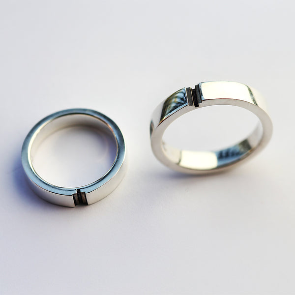 Minimalist Plus Symbol Couple Rings