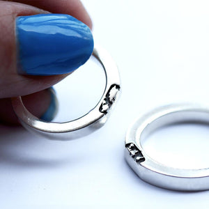 World Map 2 rings for him and her promise rings