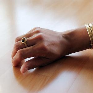 Tiger Eye Filigree Engagement Ring