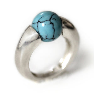 Turquoise Stone Ball Ring