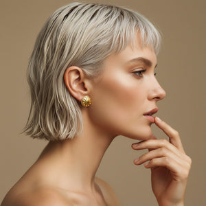 18K Gold Filigree Artisan Studs