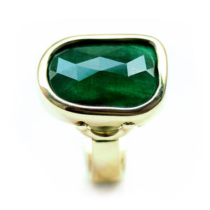 Unique Natural Emerald Engagement Ring