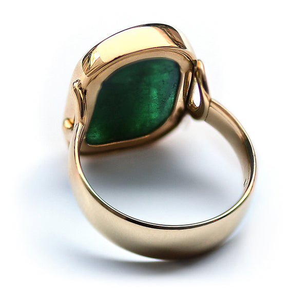 Unique Natural Emerald Engagement Ring