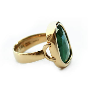 Unique Natural Emerald Engagement Ring