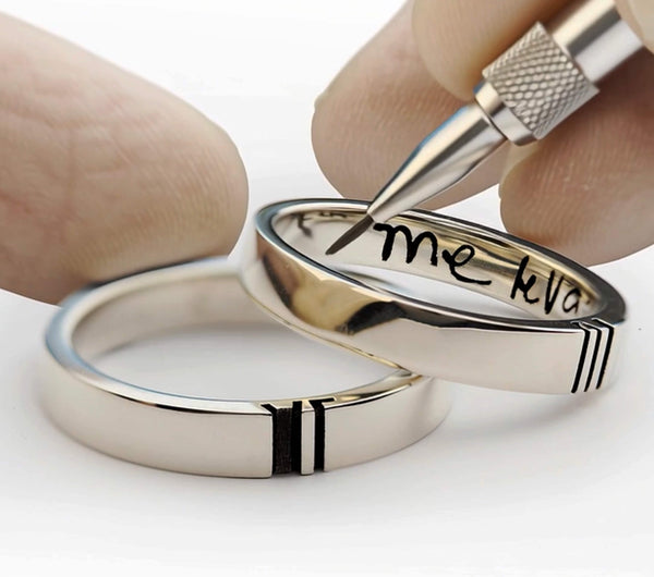 Handwriting engraving concept