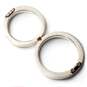 van life couples and partners ring set gift with a rv van and a heart shape connected 