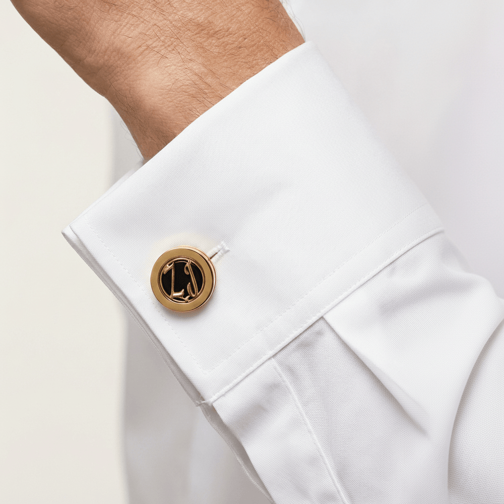 Gold Monogram Cufflinks Personalized Initials