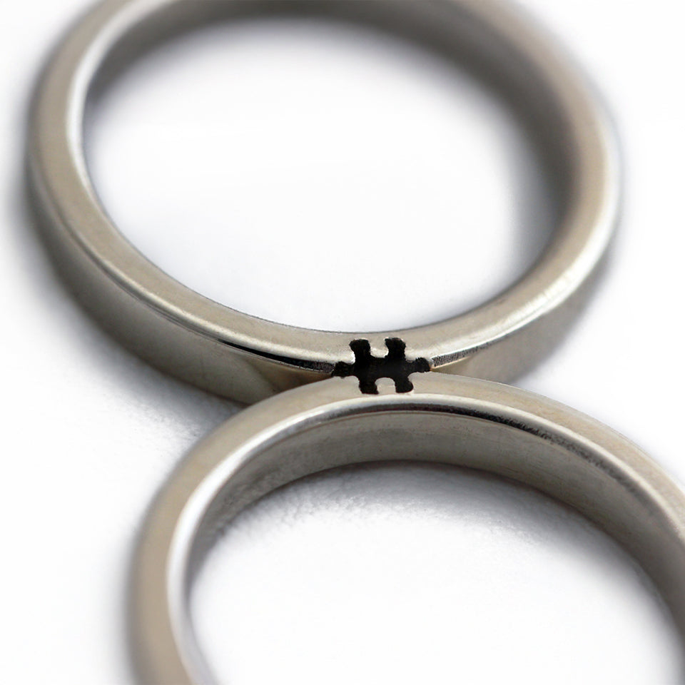 Interlocking Puzzle Engagement Ring Set