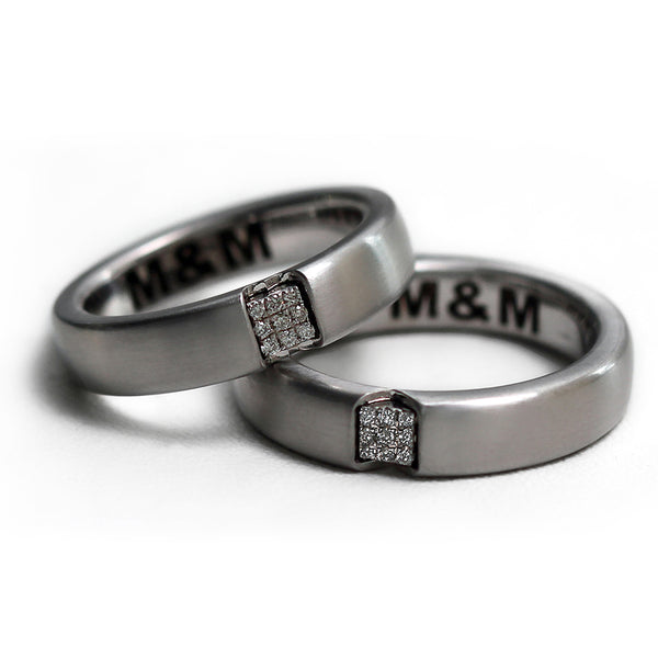 White Gold Diamond Heart Rings