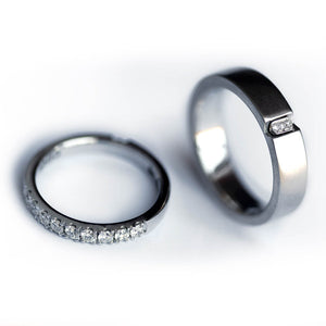 Diamond Heart Promise Ring Set