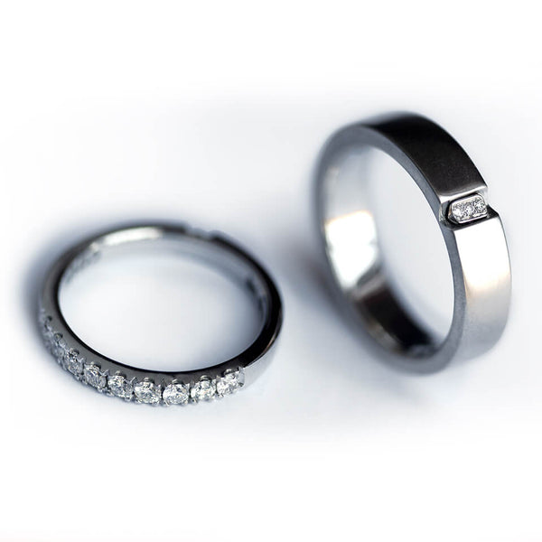 Diamond Heart Promise Ring Set