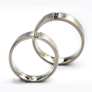Black White Diamond Heart Rings