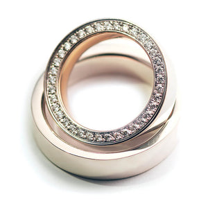 Pave Diamond Heart Wedding Bands