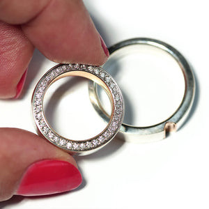 Pave Diamond Heart Wedding Bands