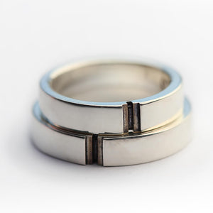 Minimalist Plus Symbol Couple Rings