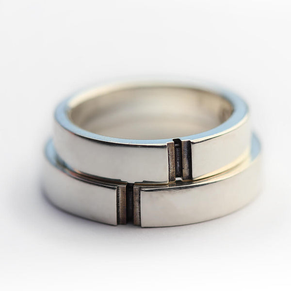 Minimalist Plus Symbol Couple Rings