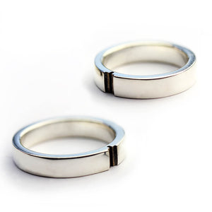 Minimalist Plus Symbol Couple Rings