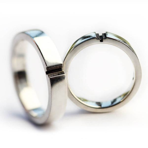 Minimalist Plus Symbol Couple Rings