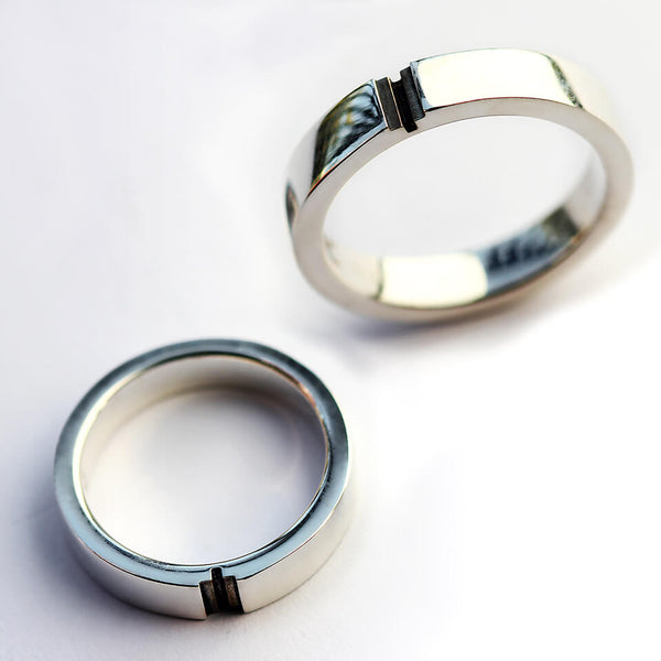 Minimalist Plus Symbol Couple Rings