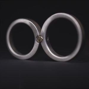 Two-Tone Magnetic shiny Heart Wedding Rings