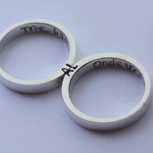 Custom Handwriting Wedding Ring Set