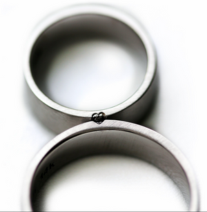 Black White Diamond Heart Rings