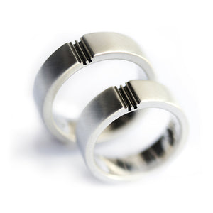Interlocking Puzzle Wedding Ring Set