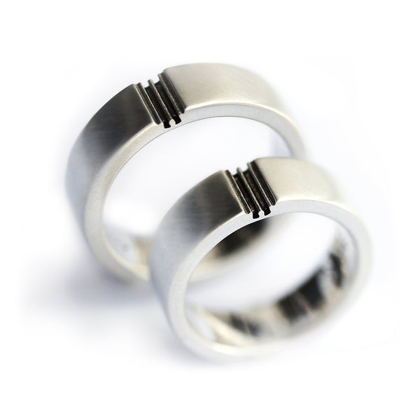 Interlocking Puzzle Wedding Ring Set