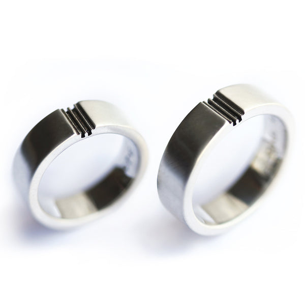 Interlocking Puzzle Wedding Ring Set