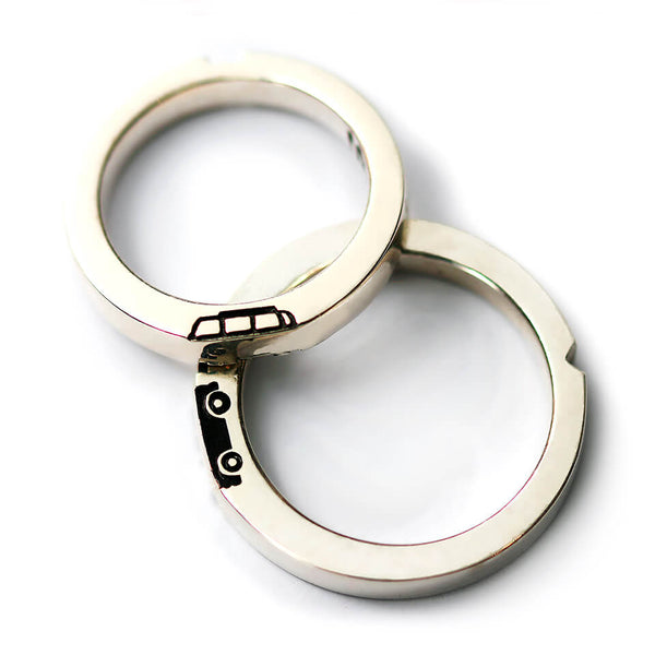  RV's travelers silver rings set for couple,  van life style with heart and a vehicle shape jewelry