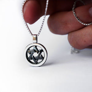 3D Black Star of David Pendant