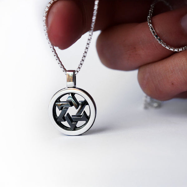 3D Black Star of David Pendant