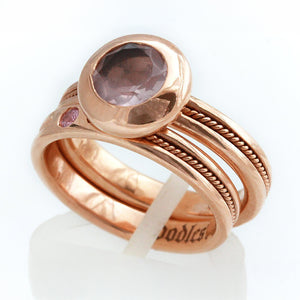 Matching Amethyst Filigree Stacking Ring Set