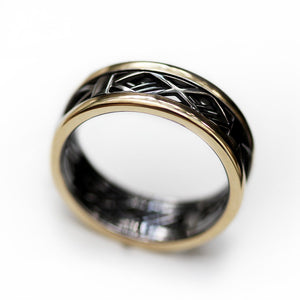 Black Gold Architectural Statement Ring