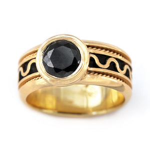 Bold Black Spinel Statement Ring