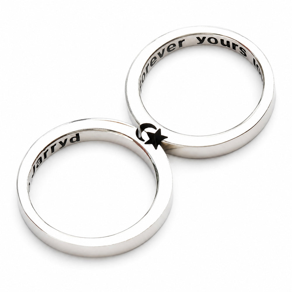 Simbolic Moon & Star Ring Set