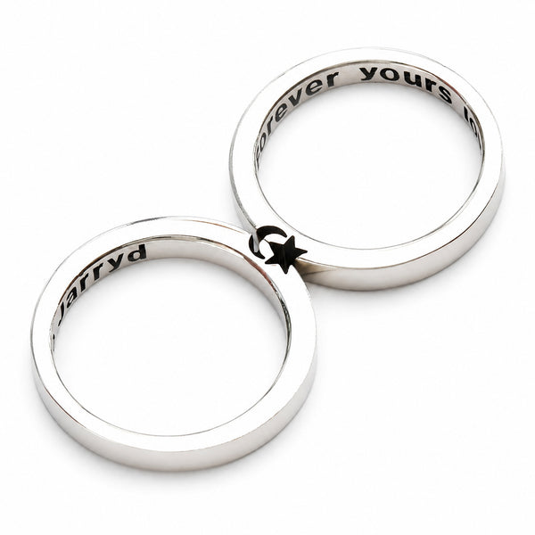 Simbolic Moon & Star Ring Set
