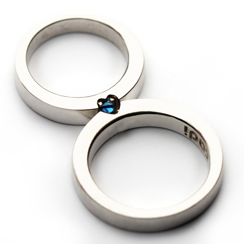 Moonstone Sapphire Hidden Heart Set