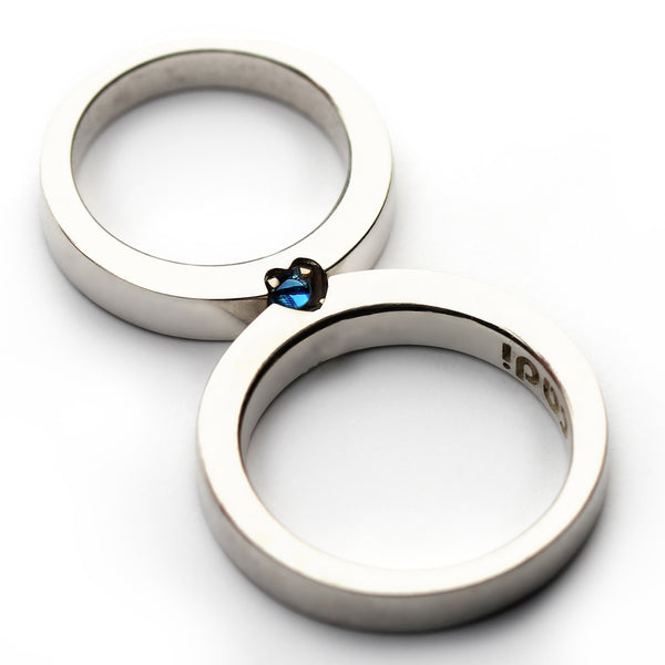 Moonstone Sapphire Hidden Heart Set