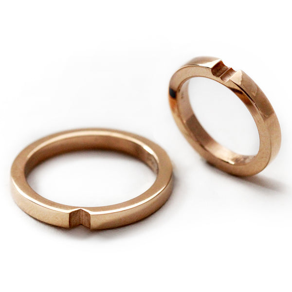 Rose Gold Heart Wedding Set