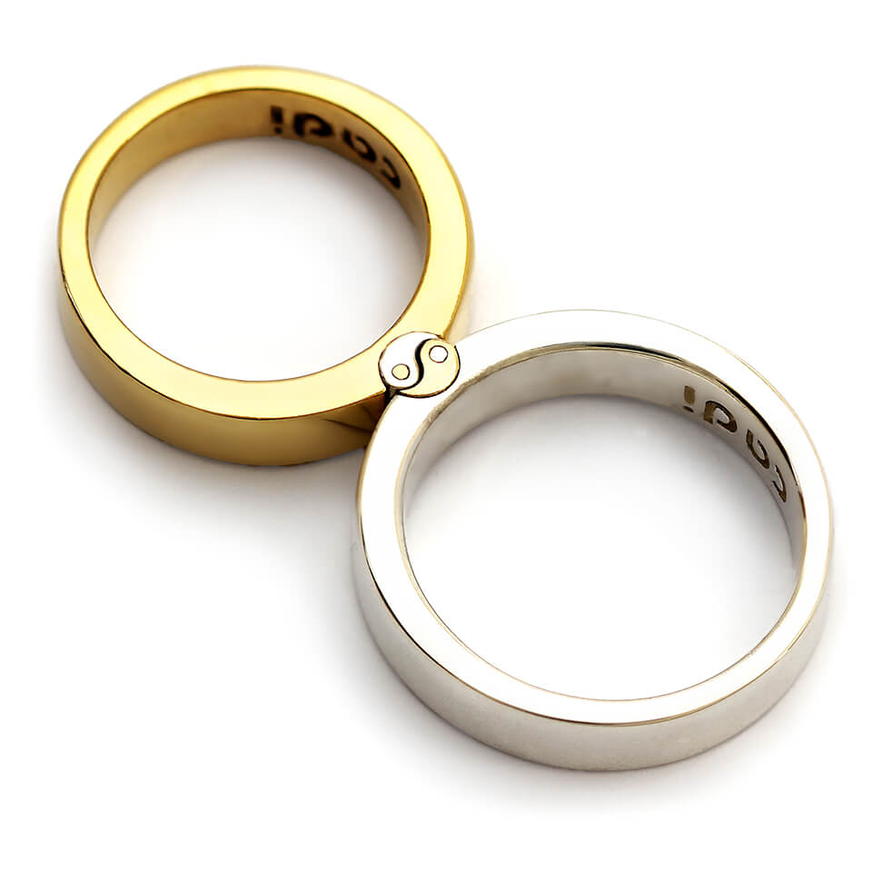 Cosmic Balance Wedding Ring Set