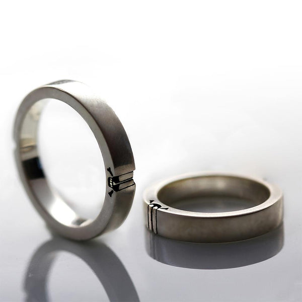 skull and heart Matching bands, Promise rings for couples