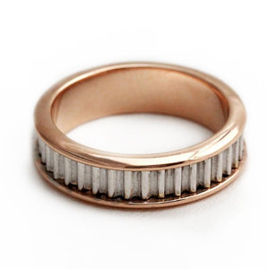 Coil rose gold and white gold wedding ring